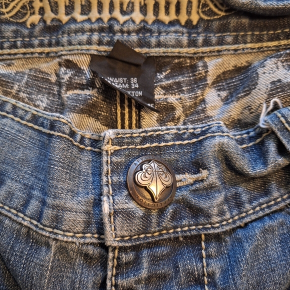 Affliction Denim Killers Men's Jeans size 36x34 y2k vintage - Picture 4 of 8